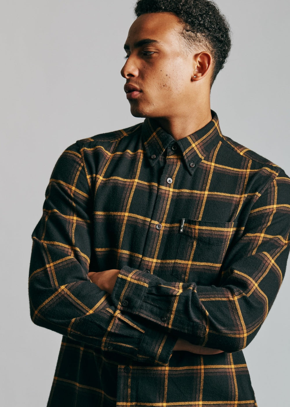 Ben Sherman Oversized Brushed Check Skjorte Sort | KDQPW3708