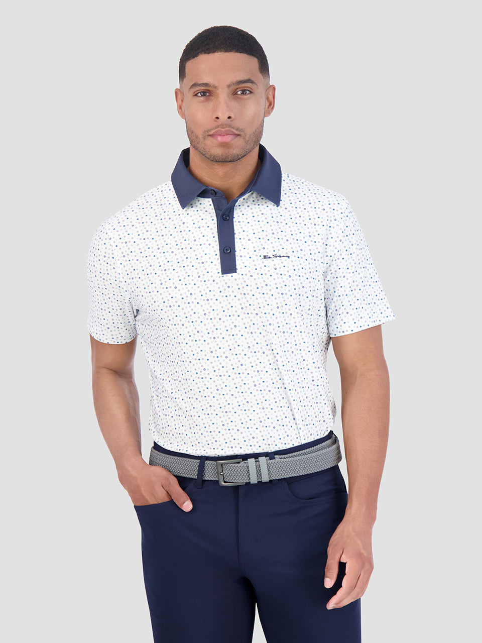 Ben Sherman Polka Dots Tech Jersey Sports Fit Poloshirt Hvide | VYOBP0987