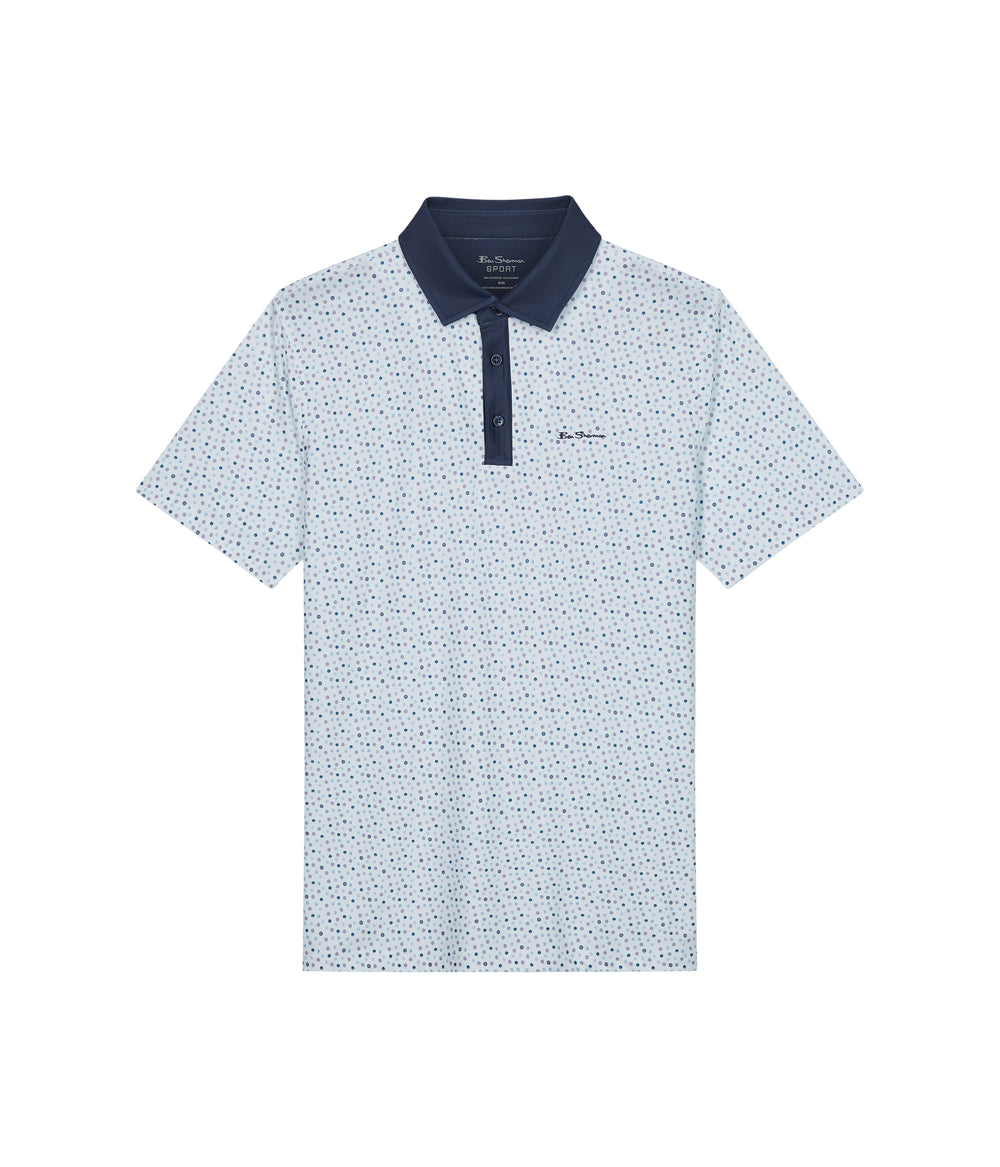 Ben Sherman Polka Dots Tech Jersey Sports Fit Poloshirt Hvide | VYOBP0987