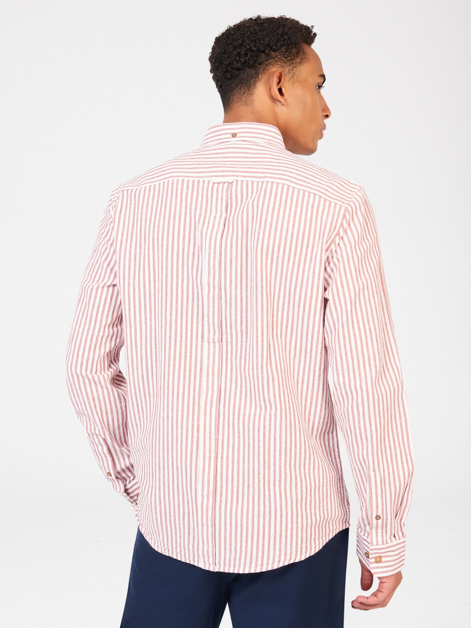 Ben Sherman Recycled Cotton Oxford Stripe Skjorte Orange | XDHUO6825