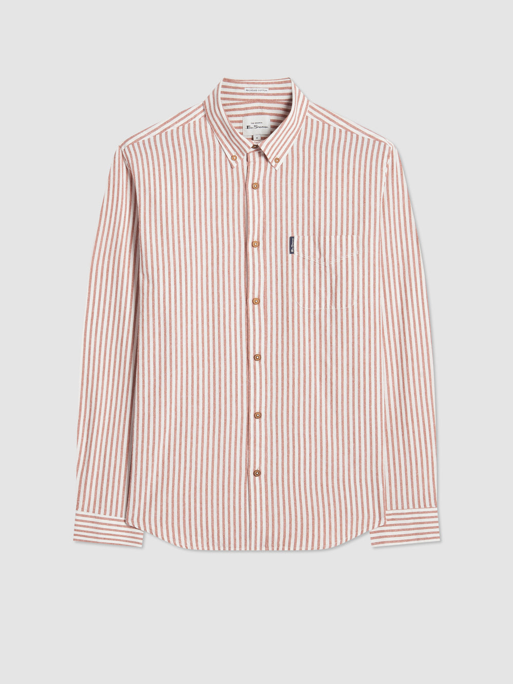 Ben Sherman Recycled Cotton Oxford Stripe Skjorte Orange | XDHUO6825