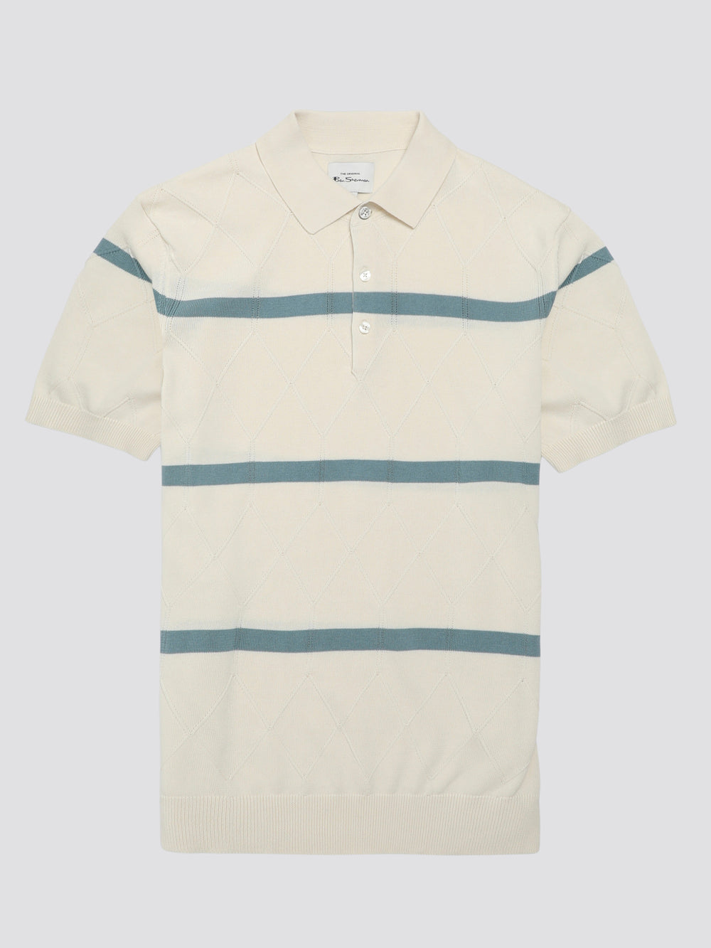 Ben Sherman Signature Argyle Stripe Polo Strikkevarer Hvide | JKLPC0675