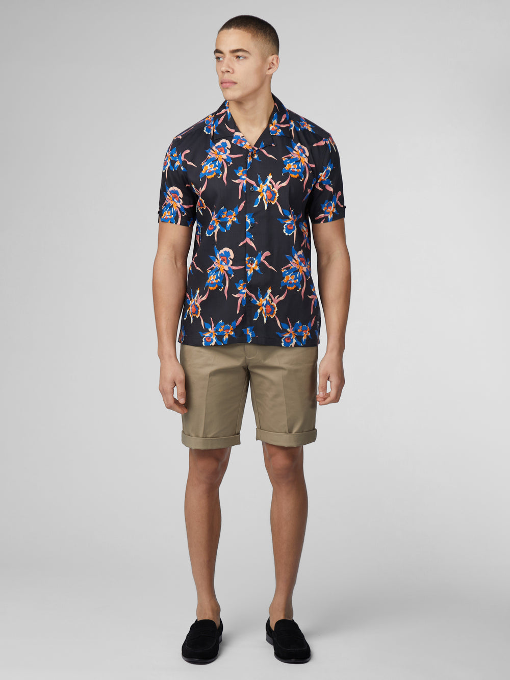 Ben Sherman Signature Botanical Print Skjorte Sort | OSCYM4865