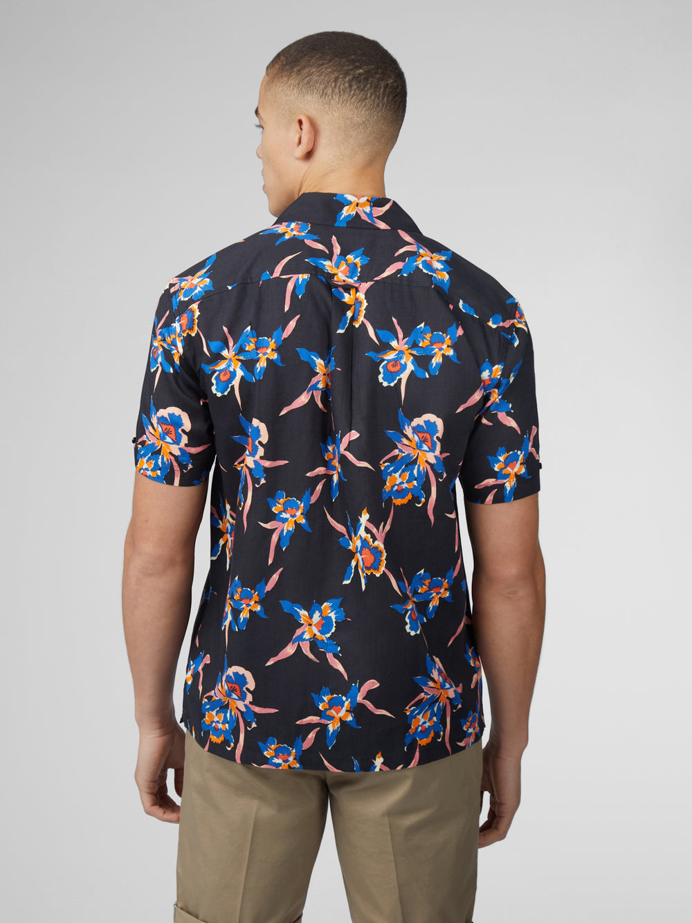 Ben Sherman Signature Botanical Print Skjorte Sort | OSCYM4865