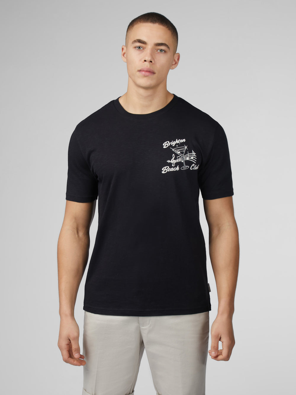 Ben Sherman Signature Brighton Beach Club T-Shirt Sort | PTSJU0451