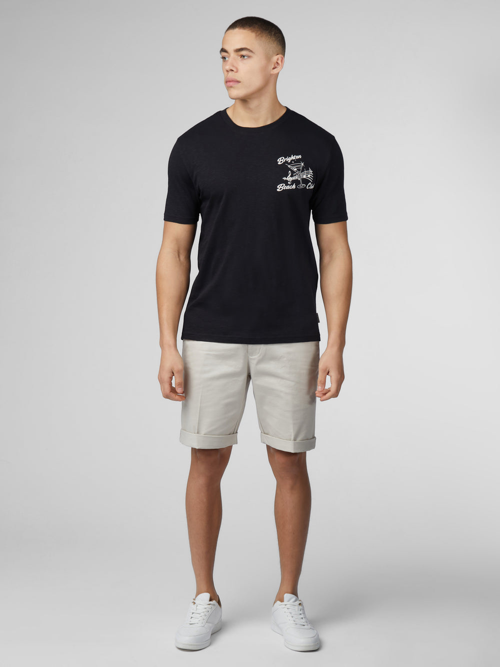 Ben Sherman Signature Brighton Beach Club T-Shirt Sort | PTSJU0451