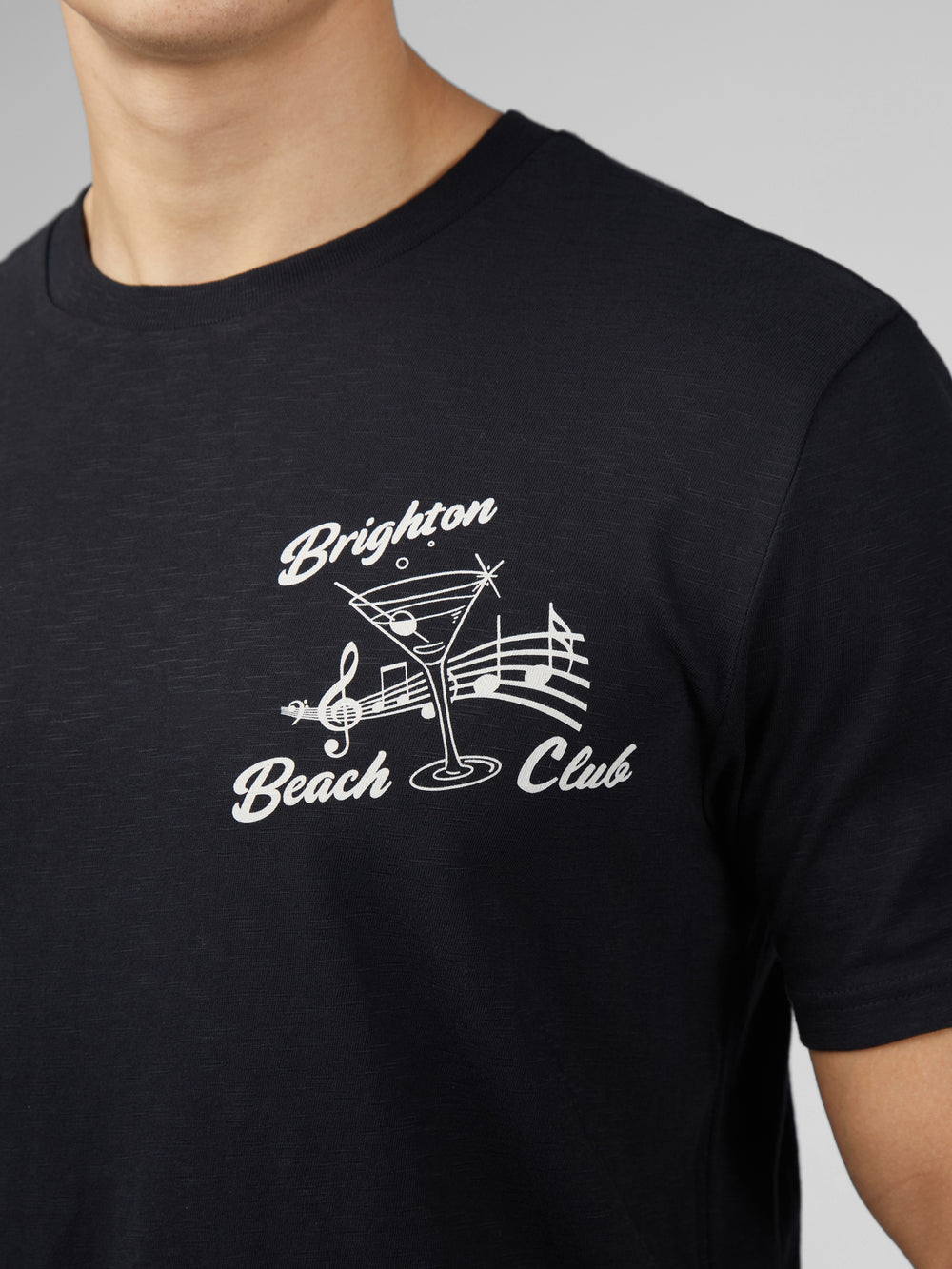 Ben Sherman Signature Brighton Beach Club T-Shirt Sort | PTSJU0451