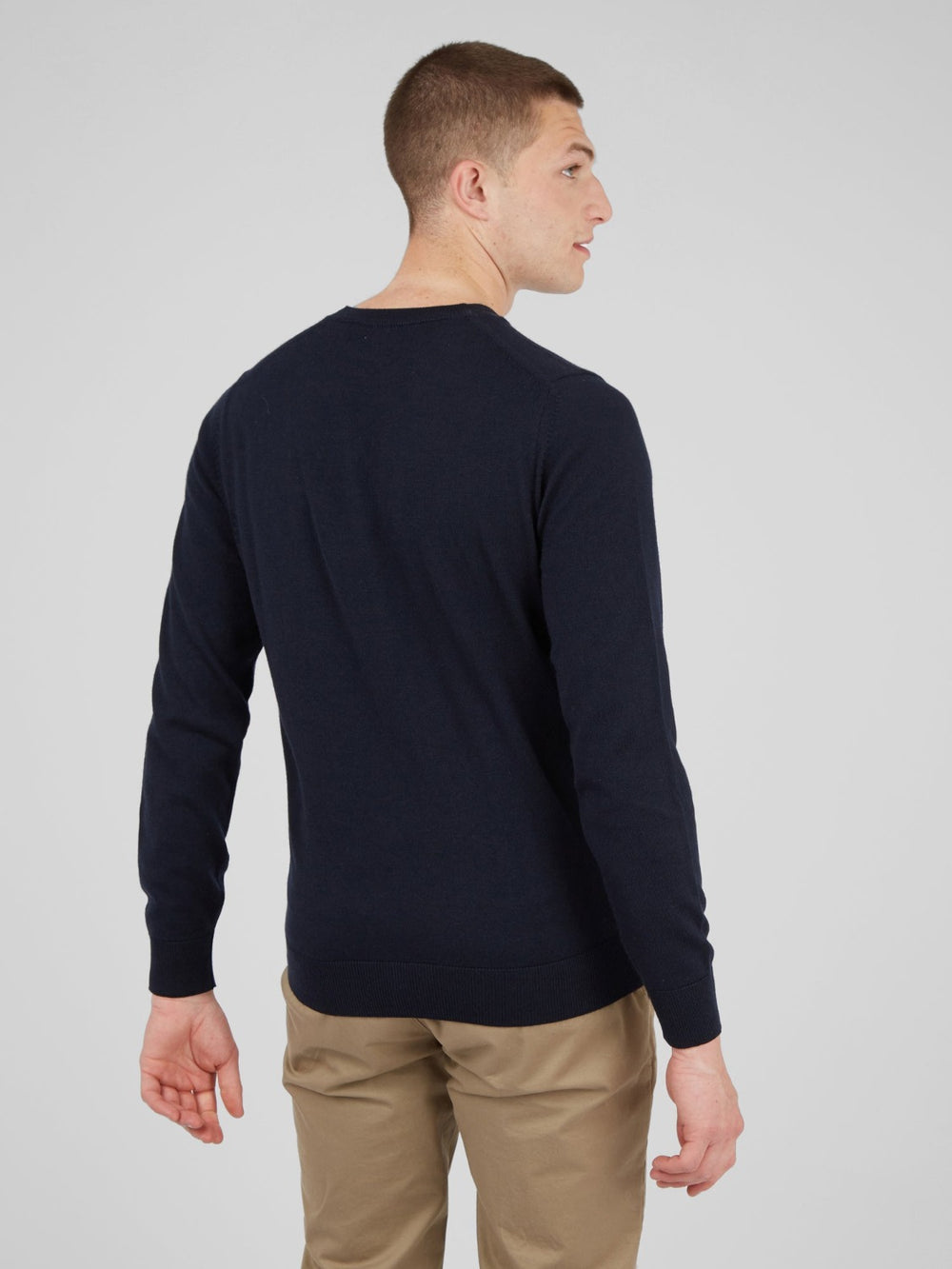 Ben Sherman Signature Crewneck Strikkevarer Mørkeblå | SZDYL8032