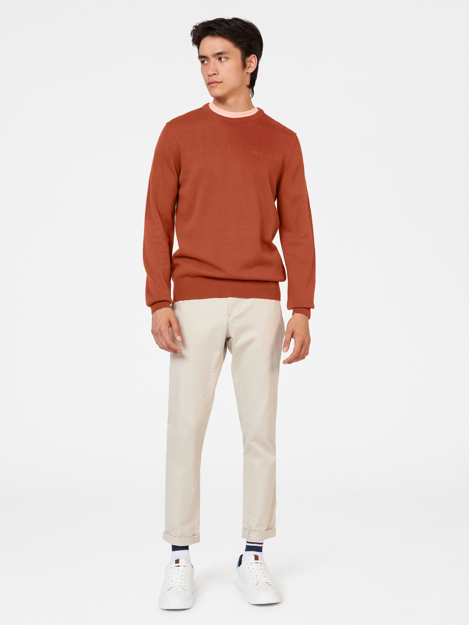 Ben Sherman Signature Crewneck Strikkevarer Orange | DWQJU3702