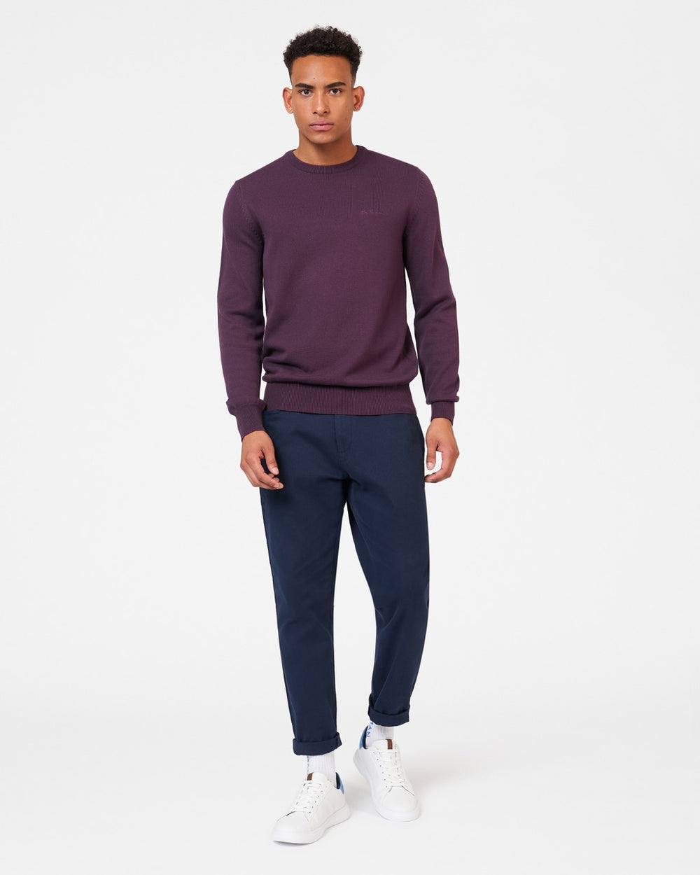 Ben Sherman Signature Crewneck Strikkevarer Lilla | CIAKJ6237