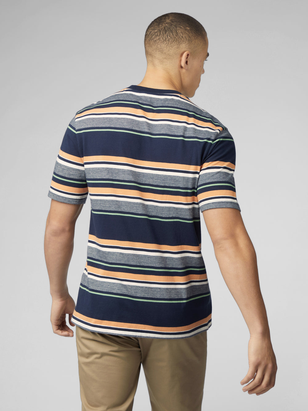 Ben Sherman Signature Engineered Stripe T-Shirt Mørkeblå | OMRCN9264