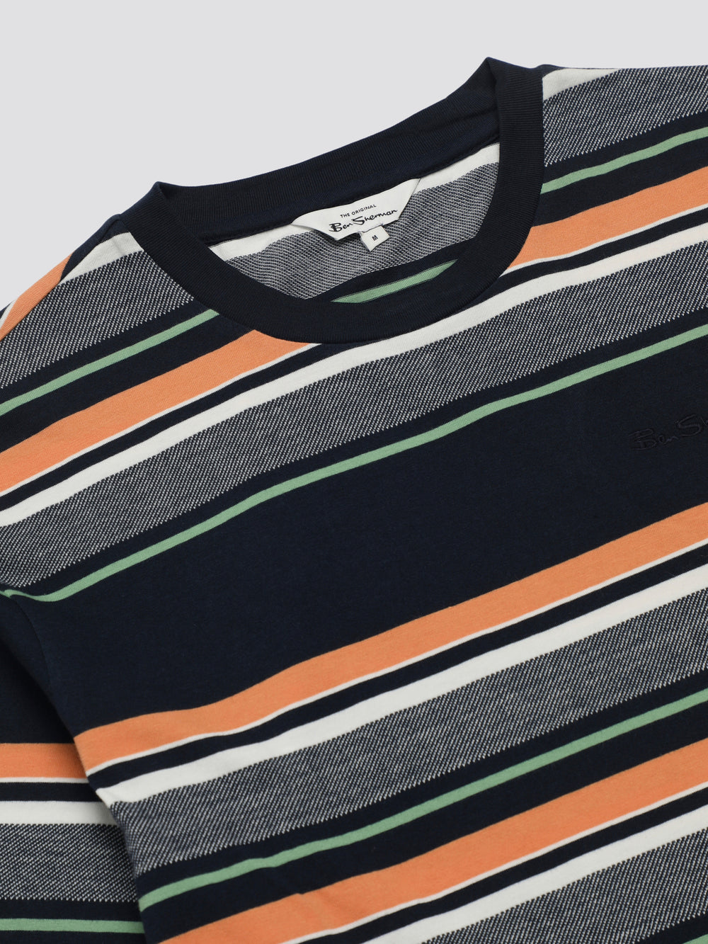 Ben Sherman Signature Engineered Stripe T-Shirt Mørkeblå | OMRCN9264