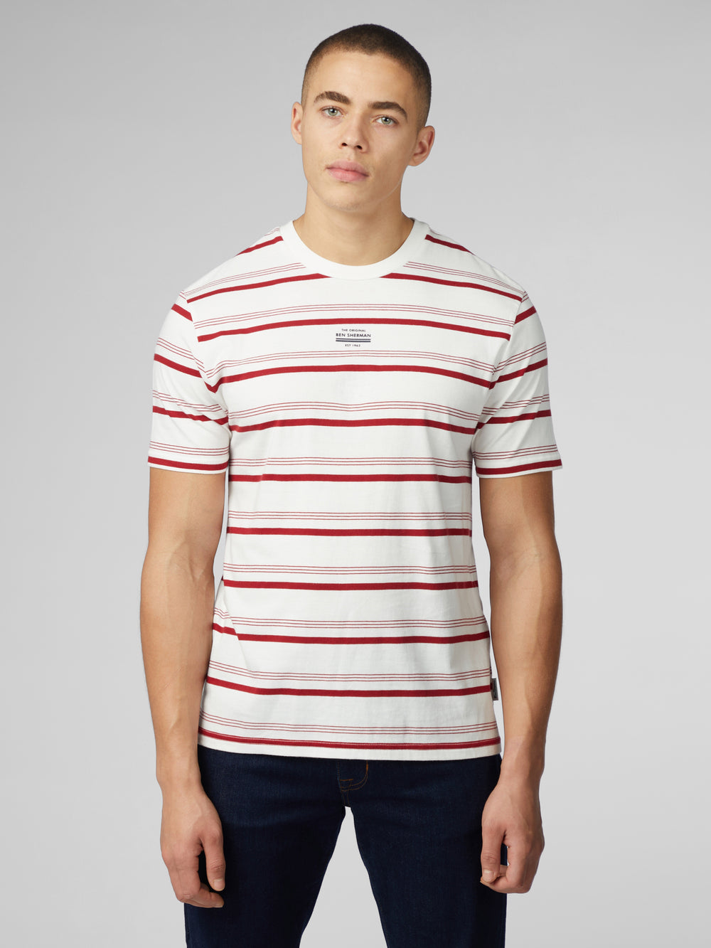 Ben Sherman Signature Fine Stripe T-Shirt Hvide | TFVMP0273