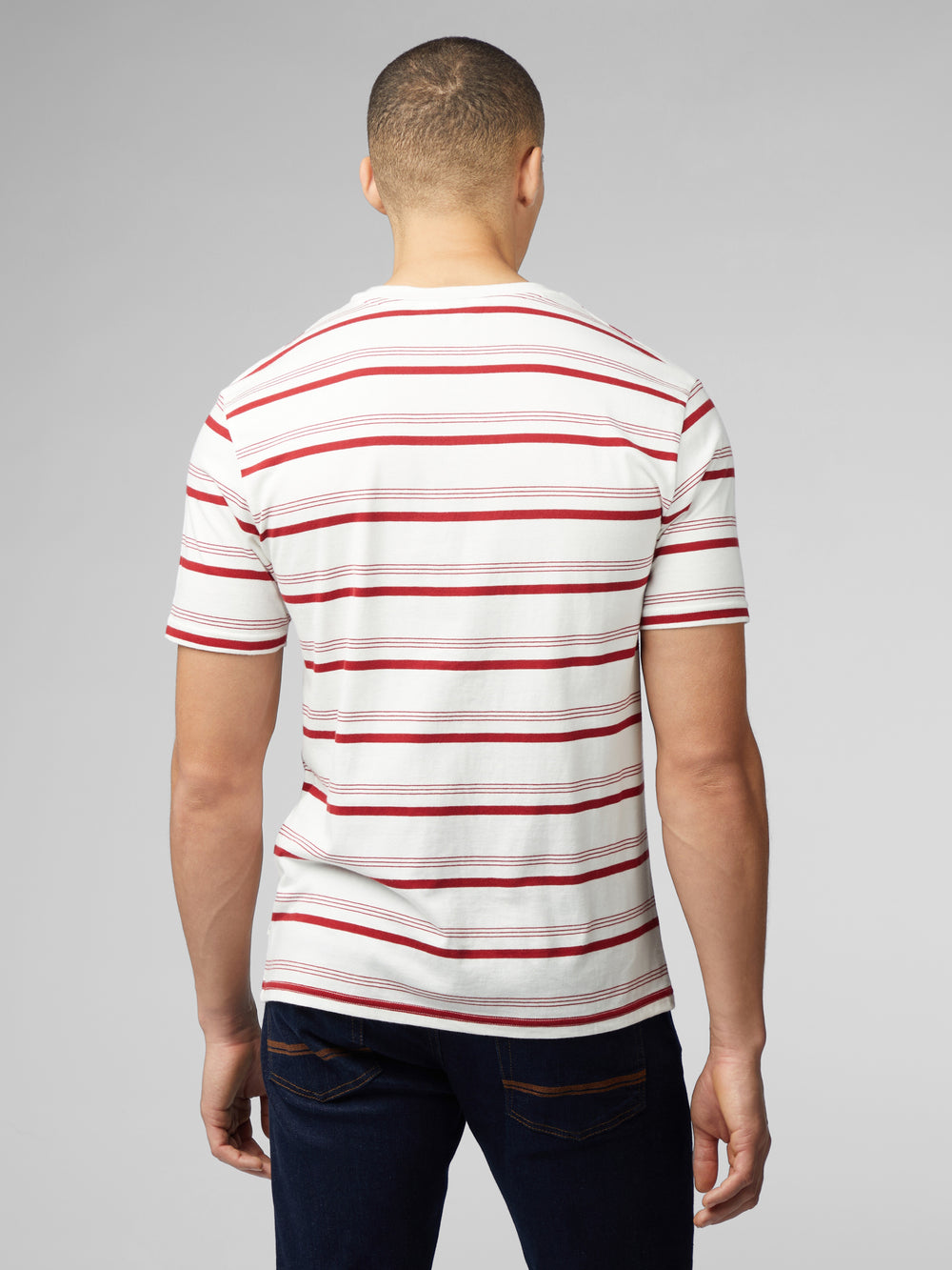 Ben Sherman Signature Fine Stripe T-Shirt Hvide | TFVMP0273