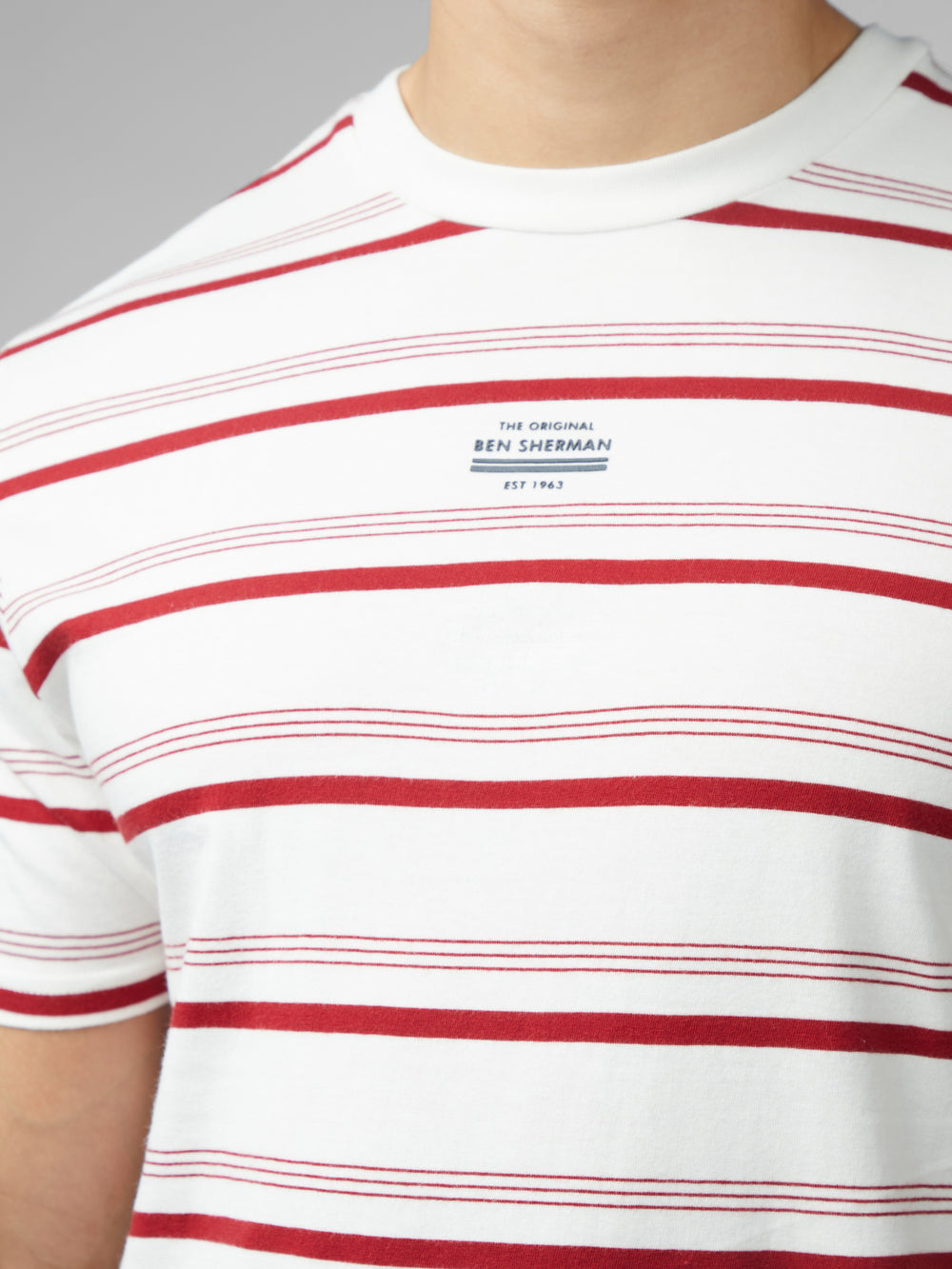 Ben Sherman Signature Fine Stripe T-Shirt Hvide | TFVMP0273