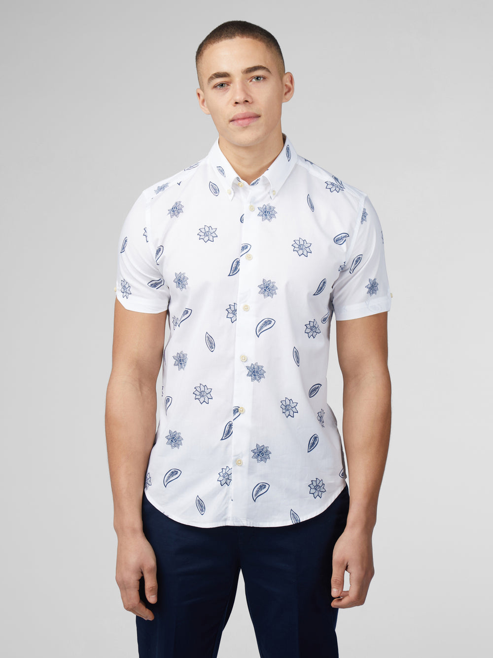 Ben Sherman Signature Floral Skjorte Hvide | STGIM5921