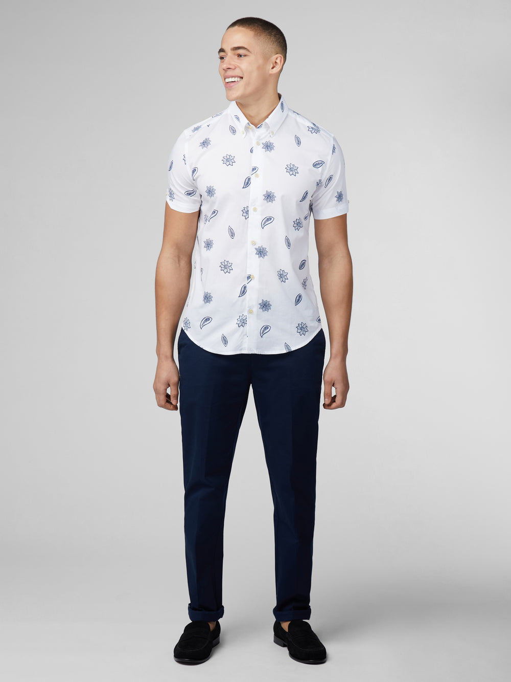 Ben Sherman Signature Floral Skjorte Hvide | STGIM5921