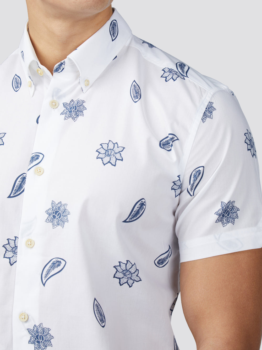 Ben Sherman Signature Floral Skjorte Hvide | STGIM5921