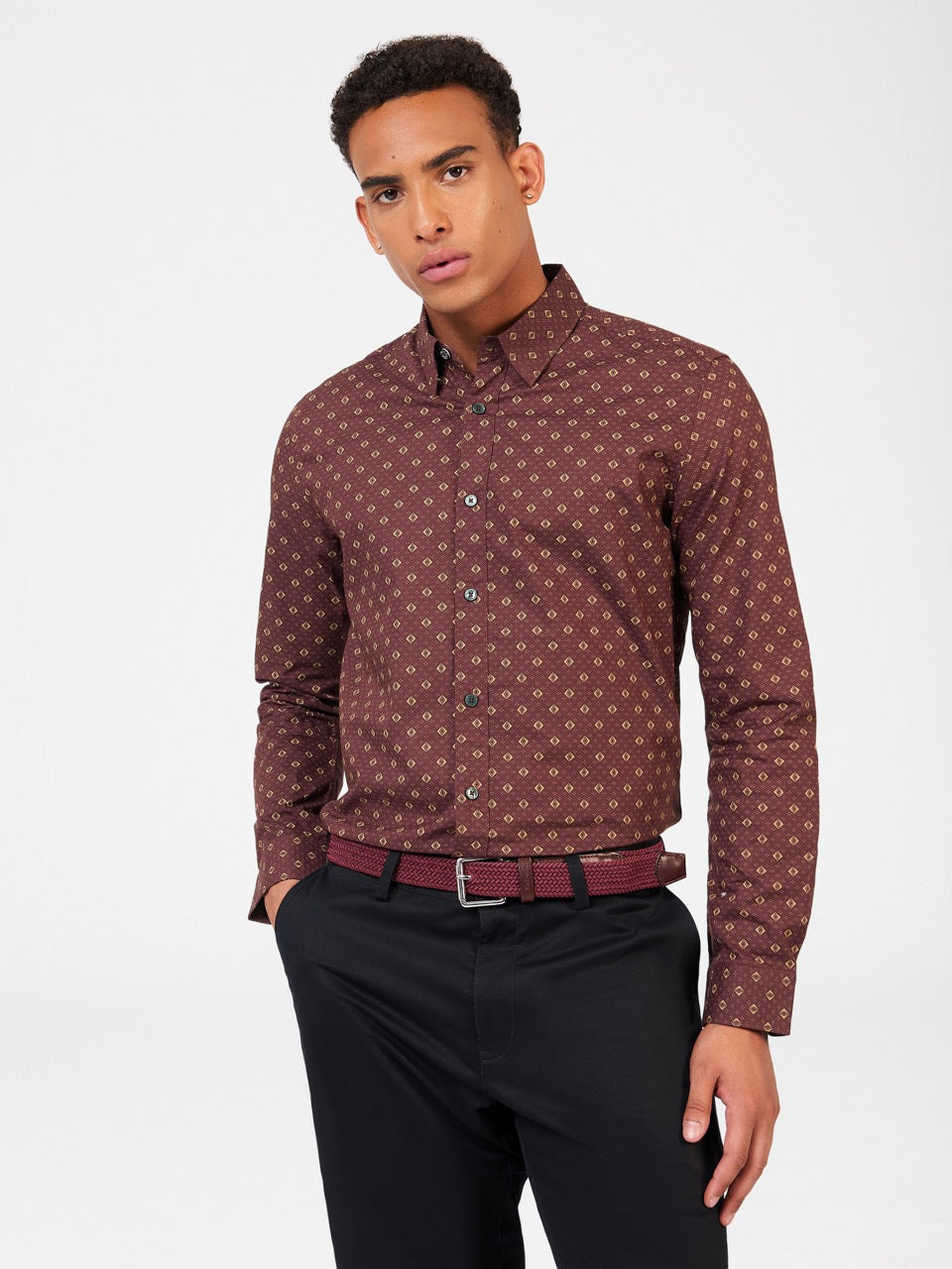 Ben Sherman Signature Geo Skjorte Brune | OEULP3918