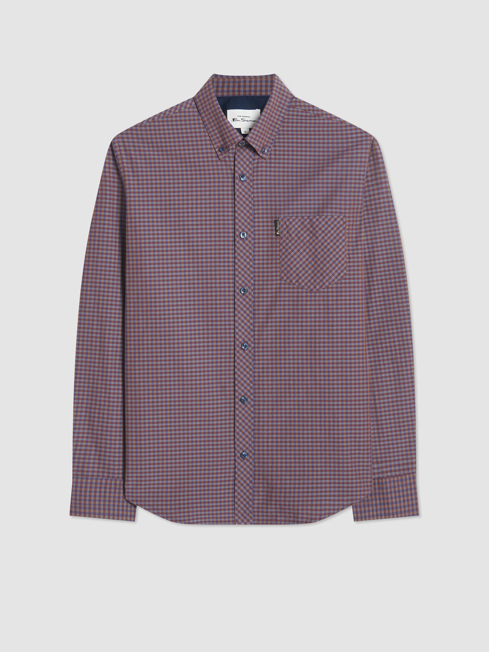 Ben Sherman Signature Gingham Long-Sleeve Skjorte Lilla | XZUPB4519