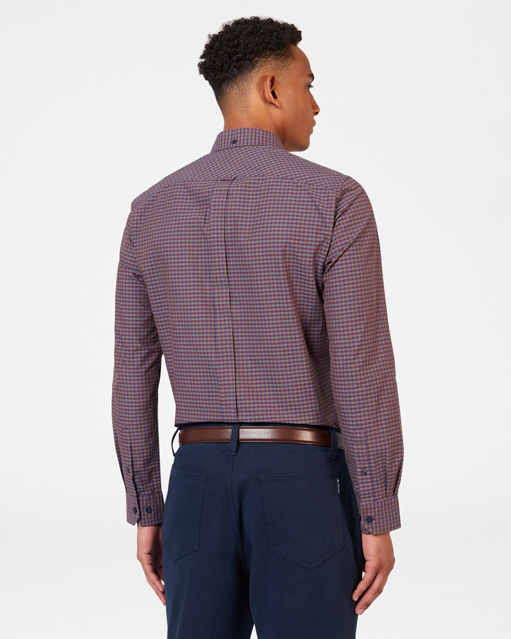 Ben Sherman Signature Gingham Long-Sleeve Skjorte Lilla | XZUPB4519