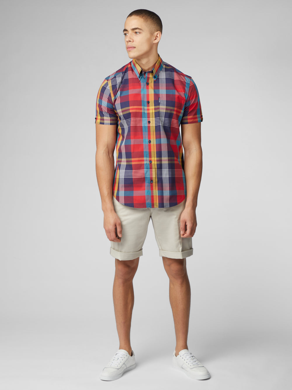 Ben Sherman Signature Large Madras Check Skjorte Rød | QBMCR9834