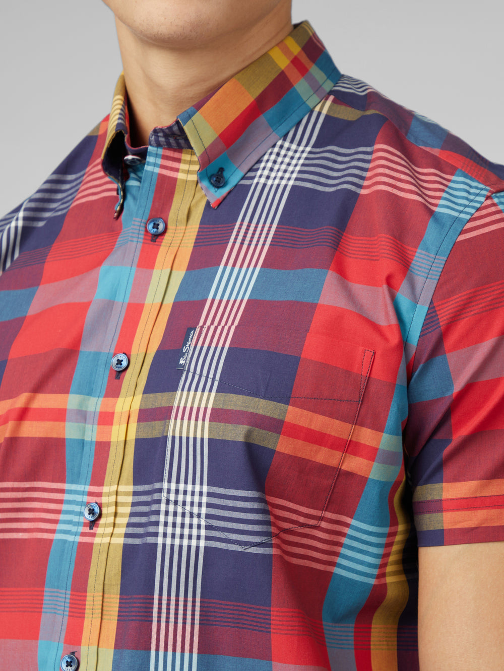 Ben Sherman Signature Large Madras Check Skjorte Rød | QBMCR9834