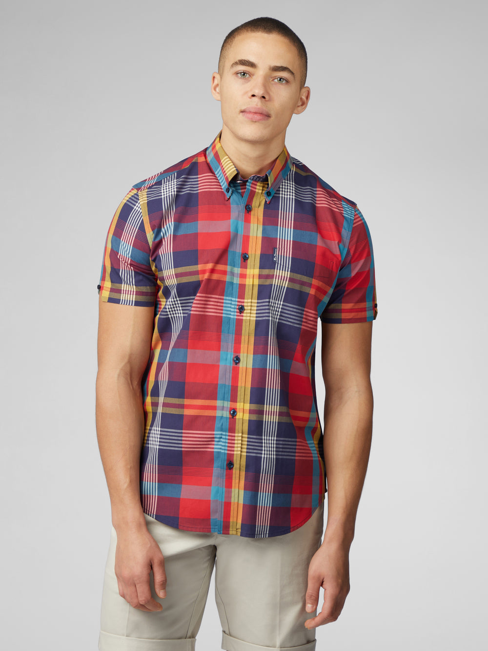 Ben Sherman Signature Large Madras Check Skjorte Rød | QBMCR9834