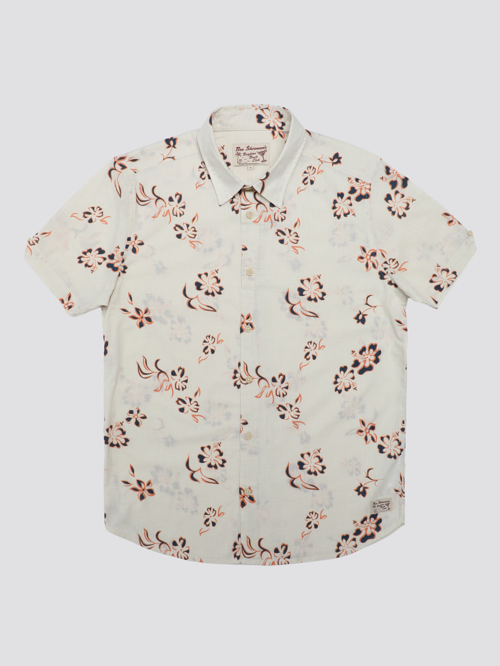 Ben Sherman Signature Linear Floral Skjorte Hvide | MSVKN4931