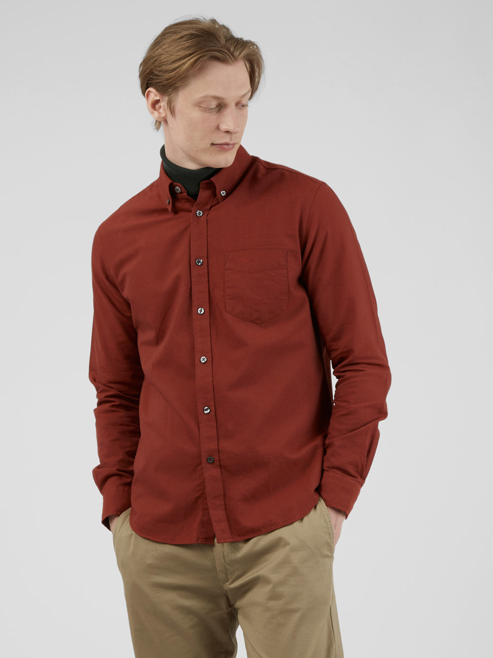 Ben Sherman Signature Long-Sleeve Oxford Skjorte Orange | IOYRQ0754