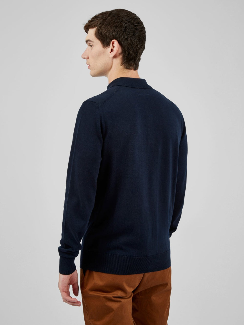 Ben Sherman Signature Long-Sleeve Sweater Med Polo Hals Mørkeblå | DYGWA7846