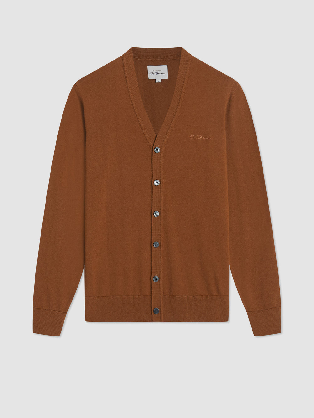 Ben Sherman Signature Merino Cardigan Strikkevarer Brune | ZOJML9328