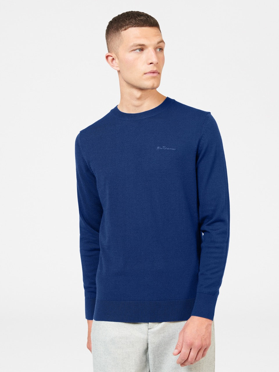 Ben Sherman Signature Merino Crewneck Strikkevarer Blå | BEVCG3845