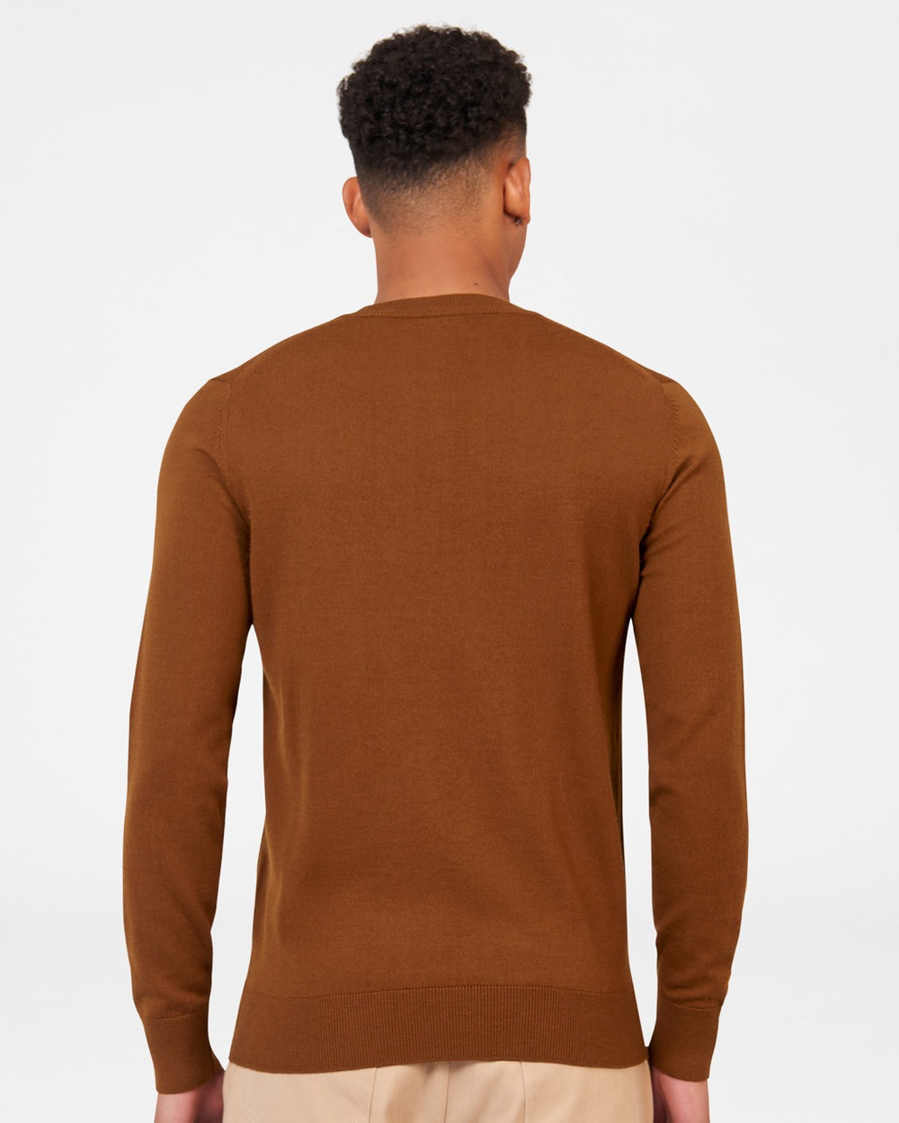 Ben Sherman Signature Merino Crewneck Strikkevarer Brune | SFYUN3546