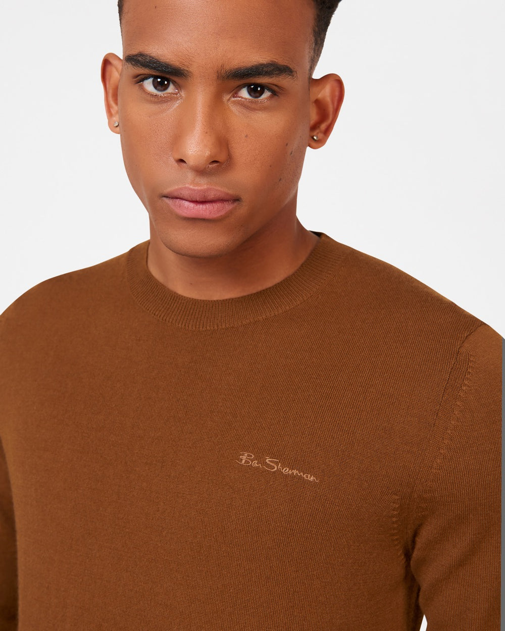 Ben Sherman Signature Merino Crewneck Strikkevarer Brune | SFYUN3546