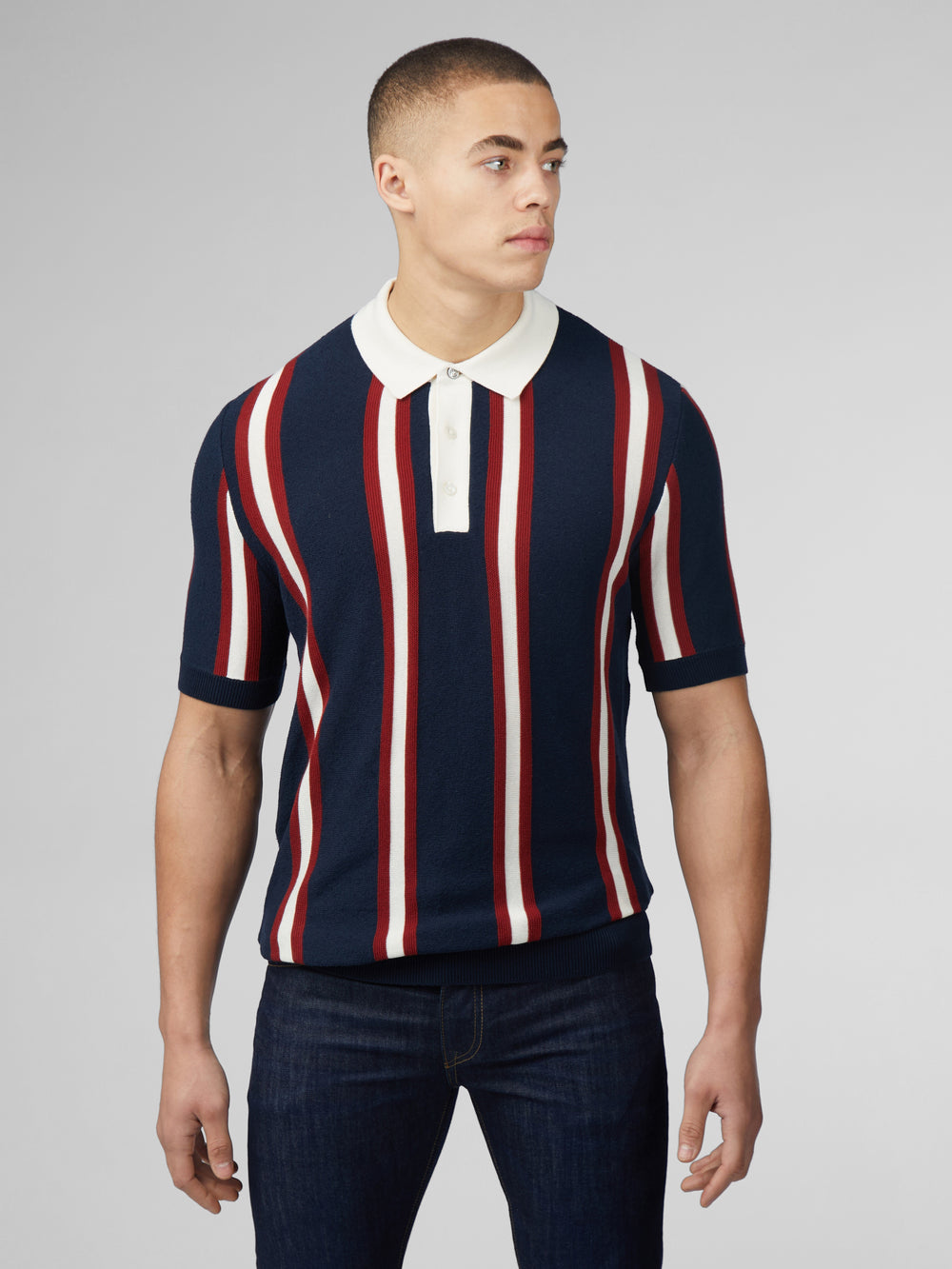 Ben Sherman Signature Mod Rugby Strikkevarer Mørkeblå | KXDOT2053