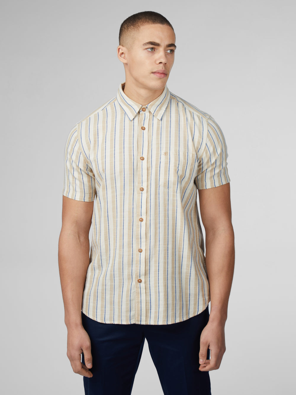 Ben Sherman Signature Mod Stripe Skjorte Hvide | GCOXF4378