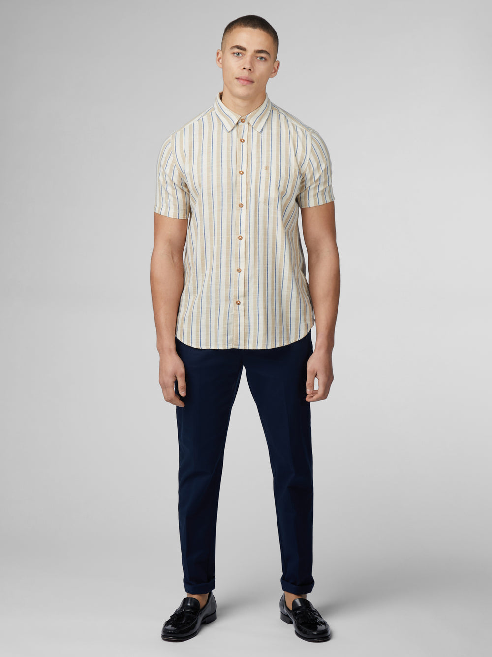 Ben Sherman Signature Mod Stripe Skjorte Hvide | GCOXF4378