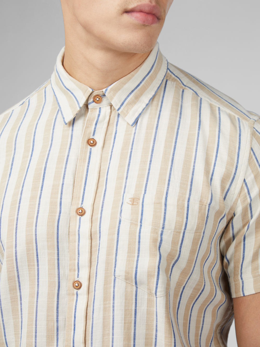 Ben Sherman Signature Mod Stripe Skjorte Hvide | GCOXF4378