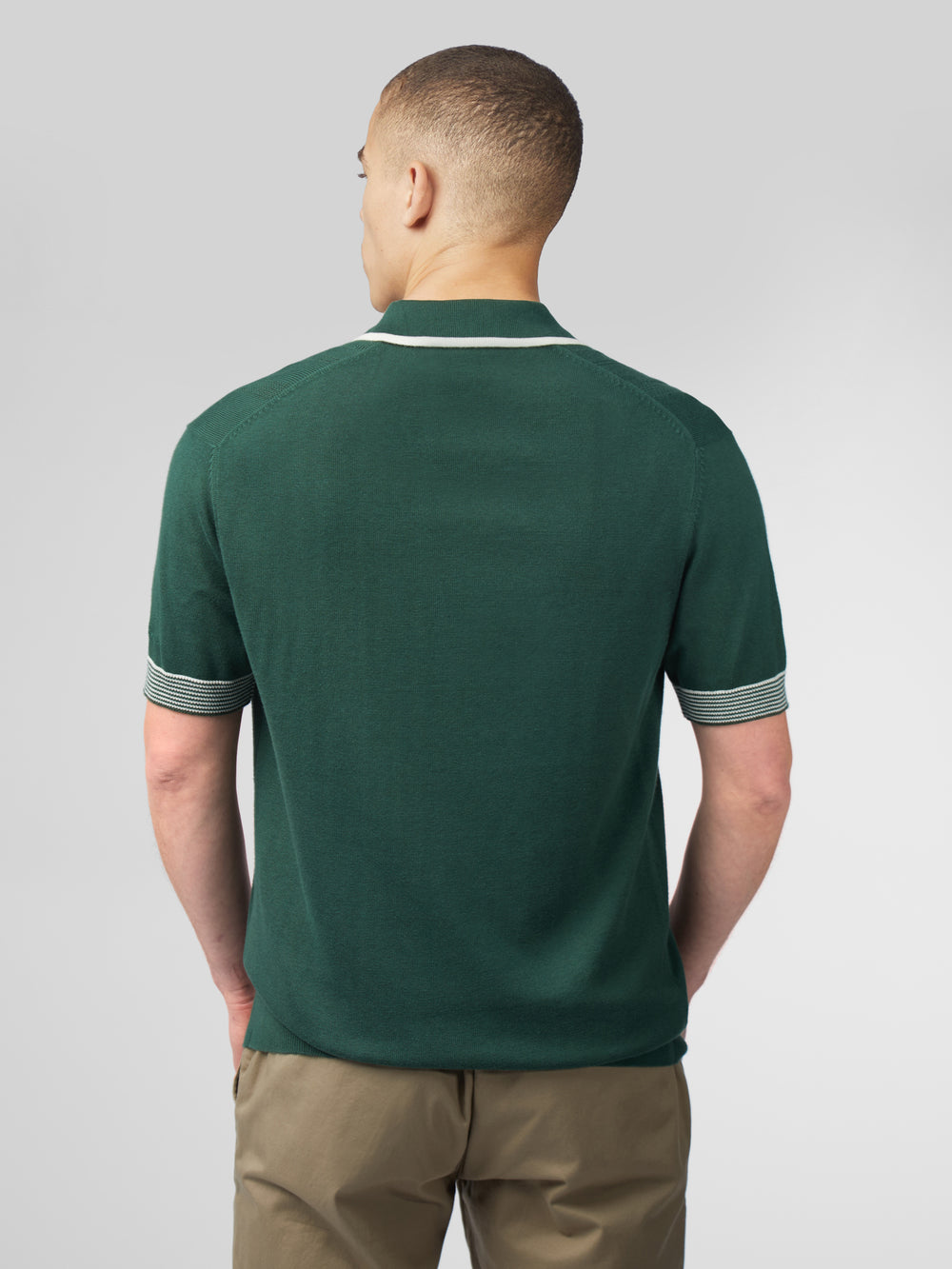 Ben Sherman Signature Open Neck Polo Strikkevarer Grøn | FZIQG8364