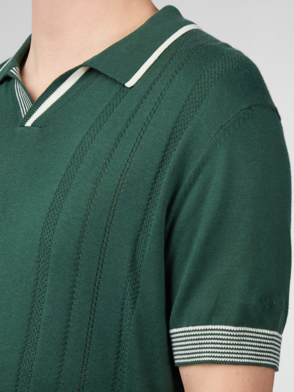 Ben Sherman Signature Open Neck Polo Strikkevarer Grøn | FZIQG8364