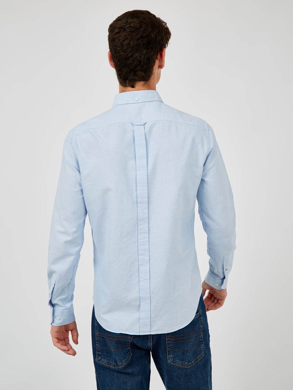 Ben Sherman Signature Organic Long-Sleeve Oxford Skjorte Blå | HLBZQ5841