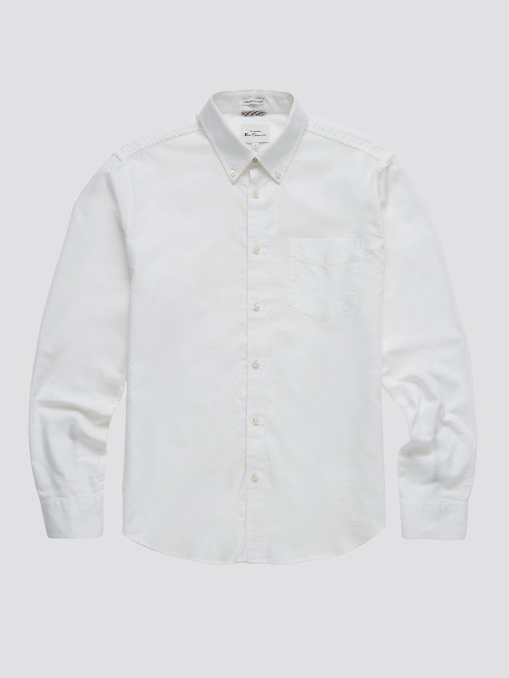 Ben Sherman Signature Organic Long-Sleeve Oxford Skjorte Hvide | SFKMC6207