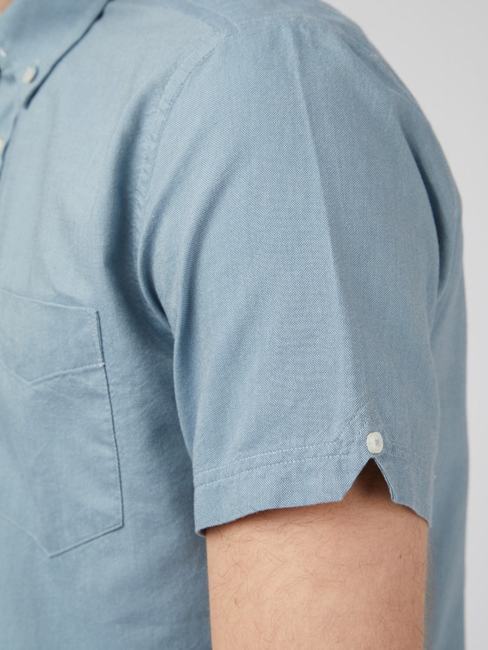 Ben Sherman Signature Organic Short-Sleeve Oxford Shadow Skjorte Blå Grå | IGLRO1093