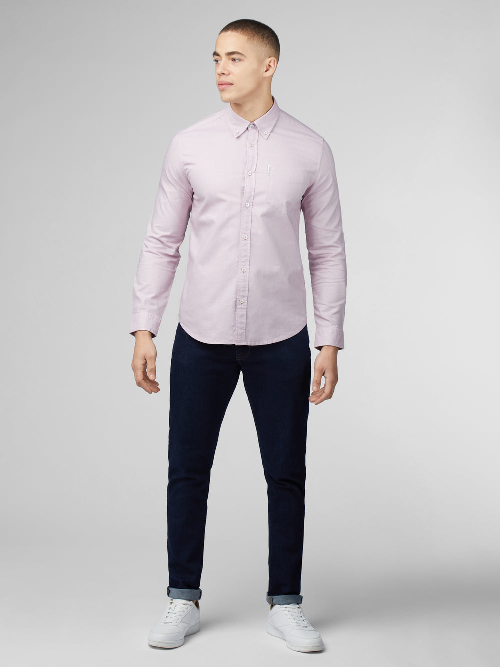 Ben Sherman Signature Oxford Long Sleeve Skjorte Lilla | BVZFX9810