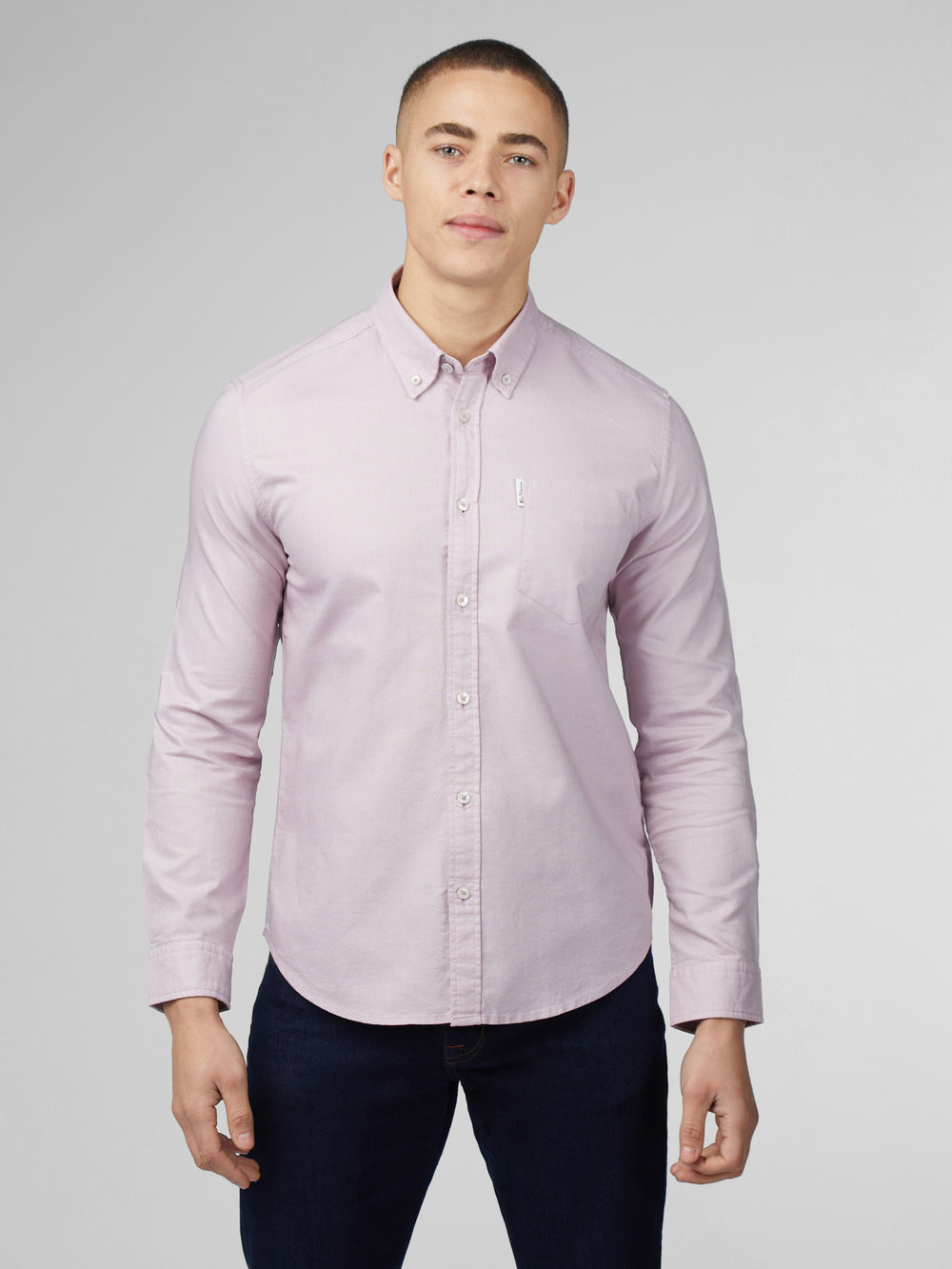 Ben Sherman Signature Oxford Long Sleeve Skjorte Lilla | BVZFX9810