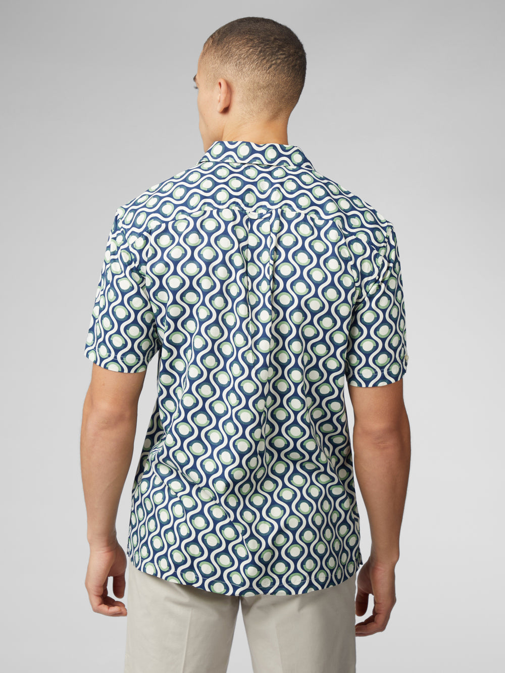 Ben Sherman Signature Retro Geo Skjorte Grøn | ASOFU0749