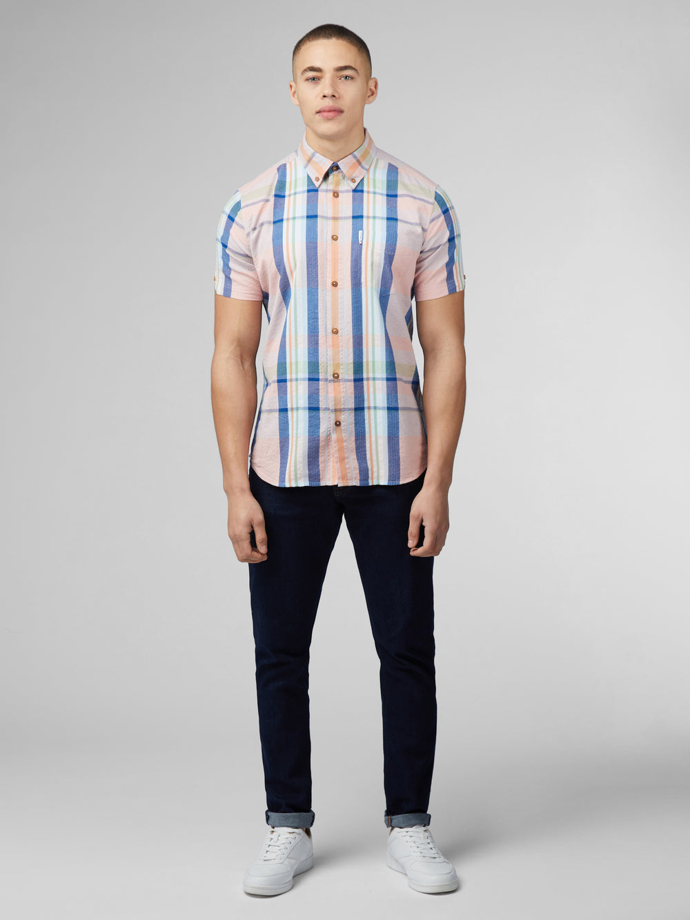 Ben Sherman Signature Seersucker Check Skjorte Lyserød | ZYPUF9724