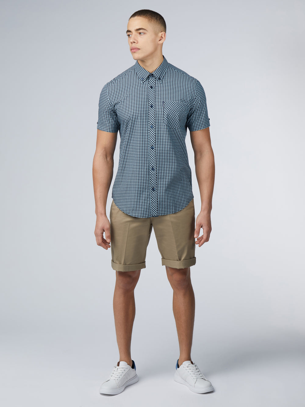 Ben Sherman Signature Short Sleeve Gingham Skjorte Blå | JDNKT3546