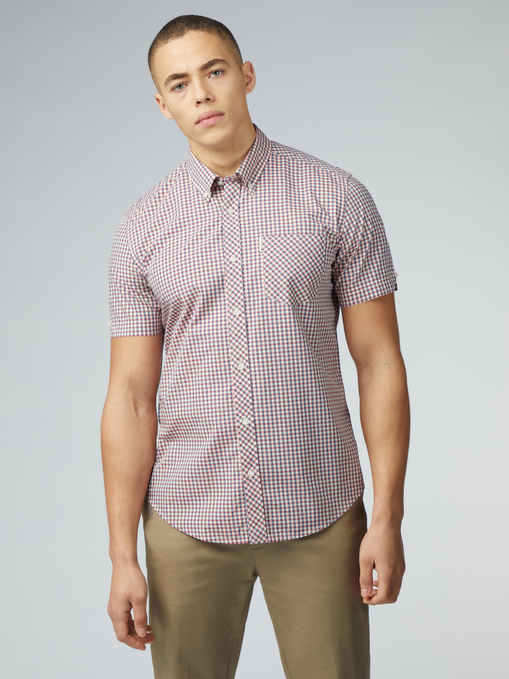 Ben Sherman Signature Short Sleeve Gingham Skjorte Rød Hvide | AOMCH3418